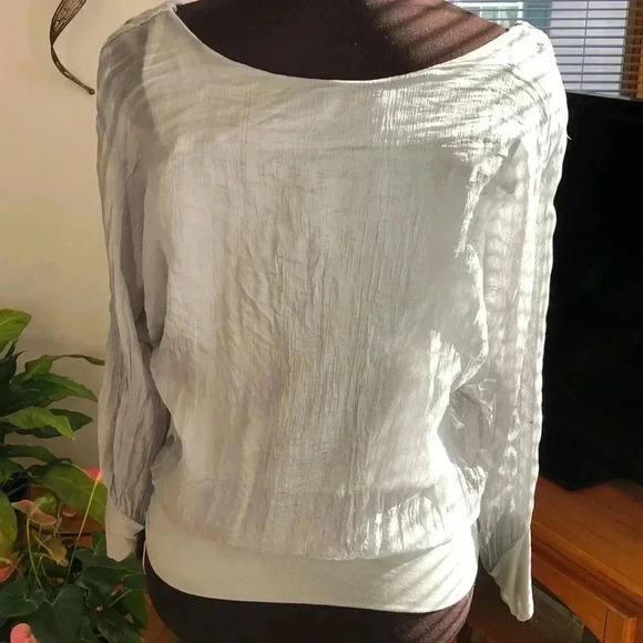 Lt gray silk top - Picture 2 of 5
